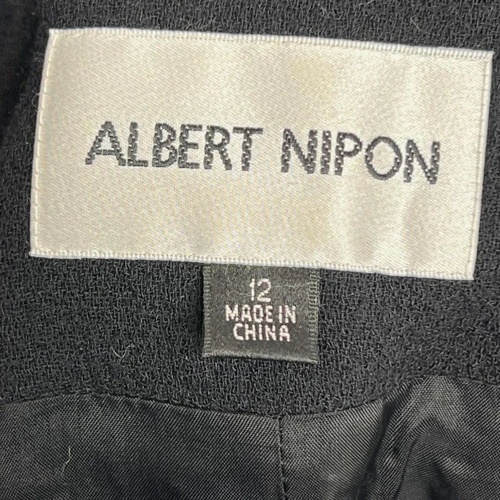 Vintage ALBERT NIPON Speckled Black‎ and White Blazer 12